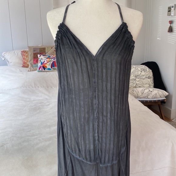 Transit par such, italy designer summer dress, washed blue grey size L linen - Picture 3 of 17